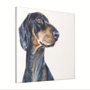 NWT WATERCOLOR DACHSHUND CANVAS PRINT